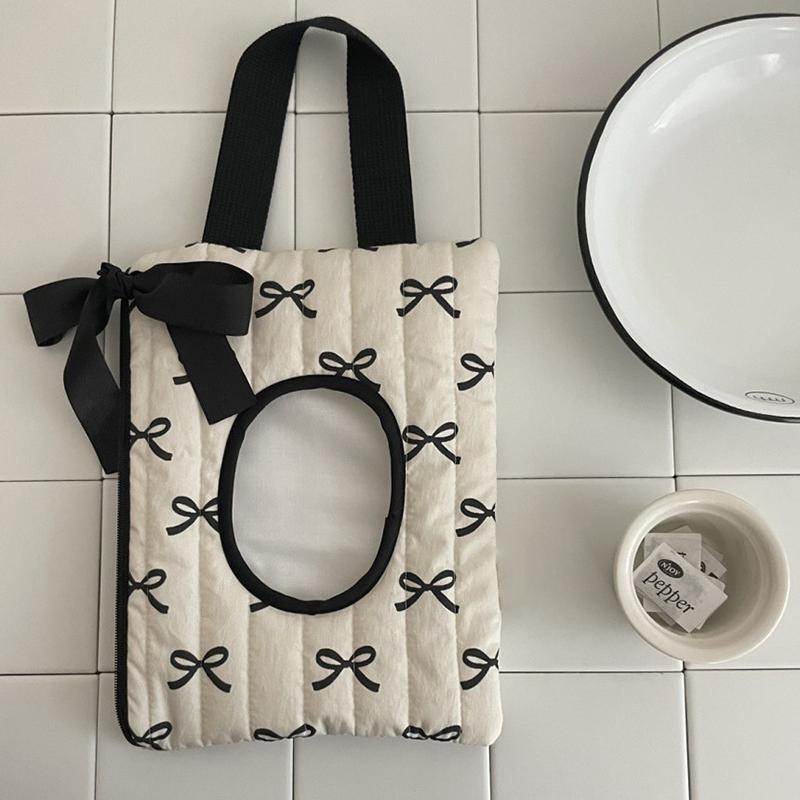 Откидная крышка с бантом для салфеток, чехол для влажных салфеток, сумка для подвешивания в машину, переносной держатель для бумаги, чехол для хранения салфеток, домашний декор