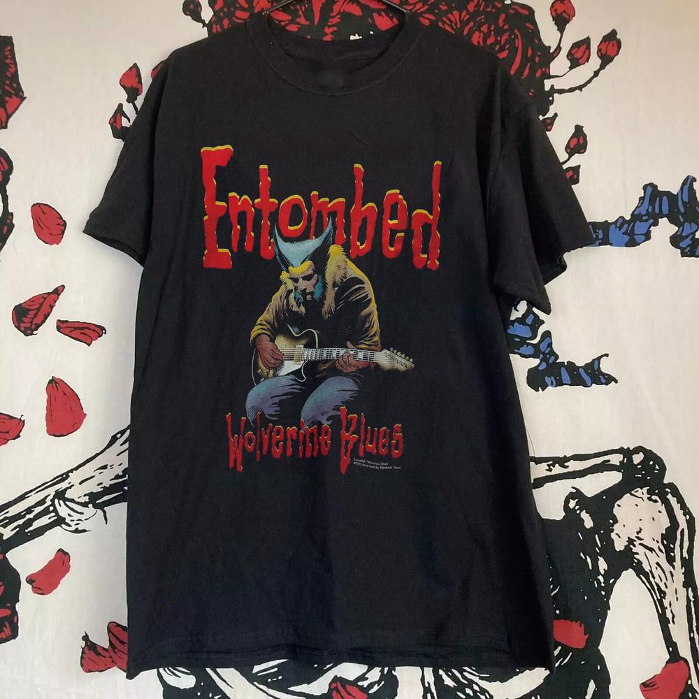 Футболка черная Entombed band Wolverine Blues, все размеры S-5XL, TT263, унисекс