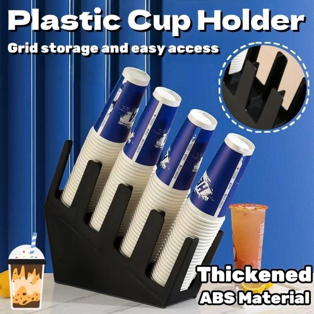 2/4 Grids Disposable Cup Holder Plastic Counter Paper Cup Stand for Coffee Milk Tea Shop Bar