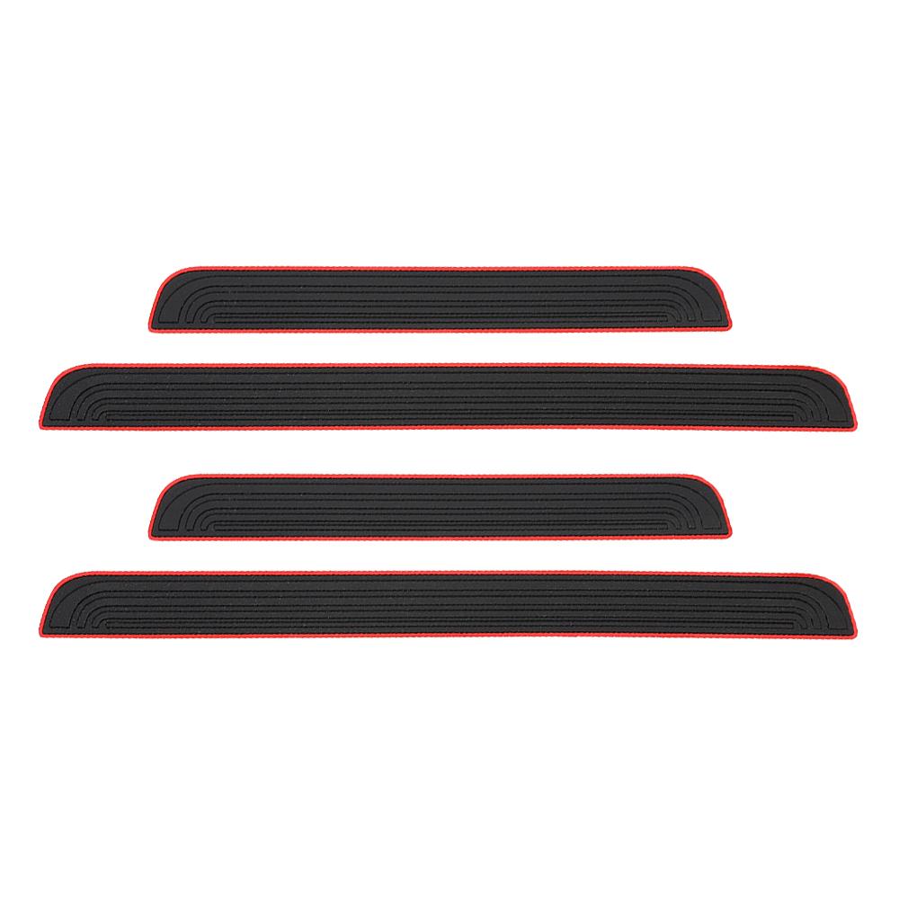 4 шт. резиновые накладки на пороги автомобиля, черные дверные панели, защитная накладка против царапин, внешние детали, аксессуары для декора автомобиля