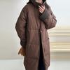 Winter Women's Down Puffer Jackets Baggy Thickening Warm Corduroy Collar Clothing Clothes Cotton Medium Long Coats