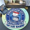 Custom Name Birmingham City Round Area Rug,Carpet Rug for Living Room Bedroom Sofa Playroom Decor,Non-slip Floor Mat