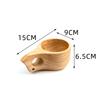 Finland Kuksa Rubber Wood Water Cup Portable Coffee Mug with Handle Cowhide Rope Hook Juice Milk Beer Tea Cup Outdoor Drinkware