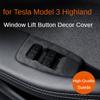 Для Tesla Model 3 Highland 2024 кнопка подъема окна рамка крышка замша переключатель подъема защитная наклейка аксессуары для салона автомобиля