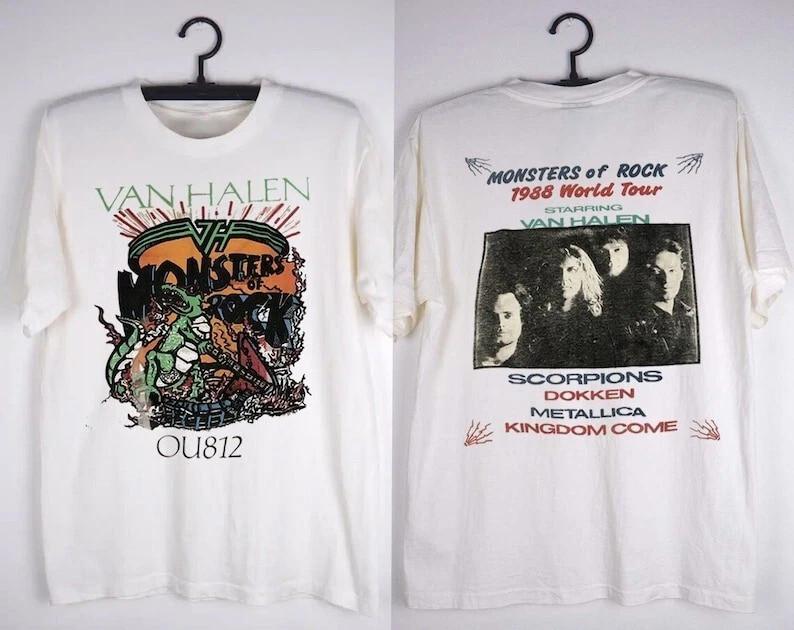 Van Halen Monsters of Rock World Tour 1988 T-Shirt 80s Van Halen Shirt Unisex T-Shirt