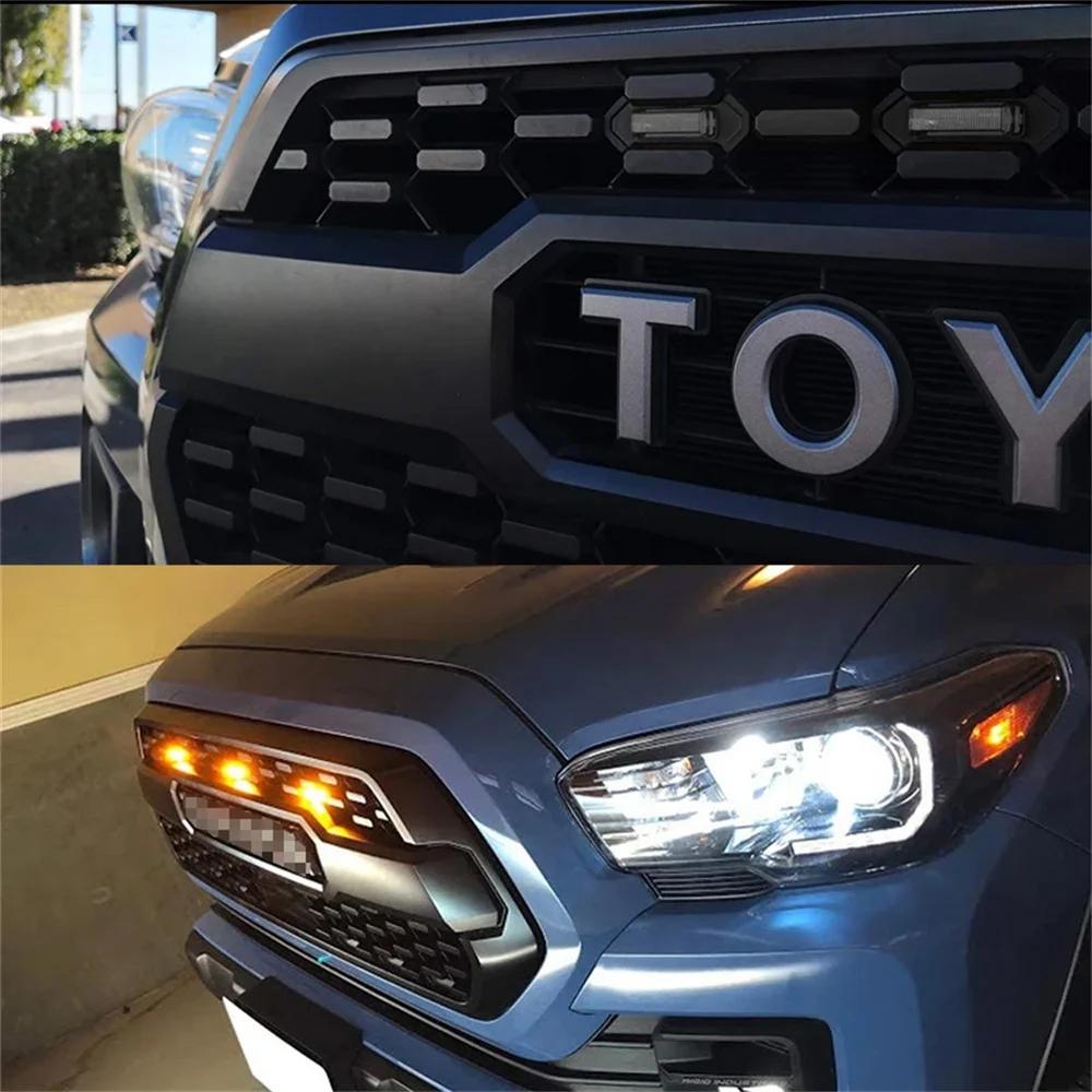 Car Front Grille LED Lights Raptor Style Lights for 2016-up Toyota Tacoma Front Grille Decorative Lighting Warning Lights DRL