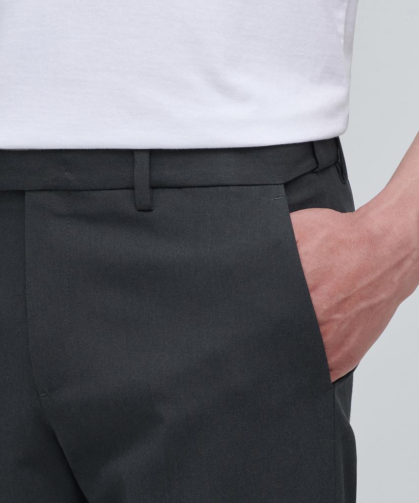 MUSINSA STANDARD Skinny Hidden Elastic Waist Crop Slacks [Gray]