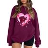 Women's Casual Fashion Valentine's Day Print Long Sleeve O-Neck Sweatshirts Pullover Top