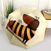 1pc Bee Dog Auto Open/Close Umbrella Sturdy Iron Frame, Compact Travel UmbrellaIntricate Design Umbrella 0829058