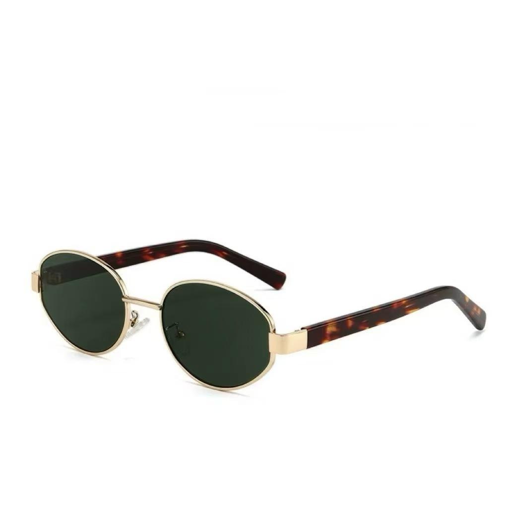 Sunscreen metal small frame UV protection sunglasses for men and women with the same high-end sunglasses