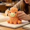Relaxing Hand Therapy Toys Highland Cow Stress Relief Toy, Squeezable Cattle Sensory Soft Calming Toy Ball Fidget for Office Home and Classroom