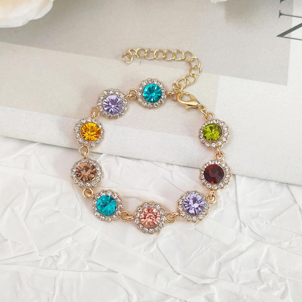 Spring/Summer Colorful Diamond Choker - Women's High-End, Versatile Design Clavicle Necklace