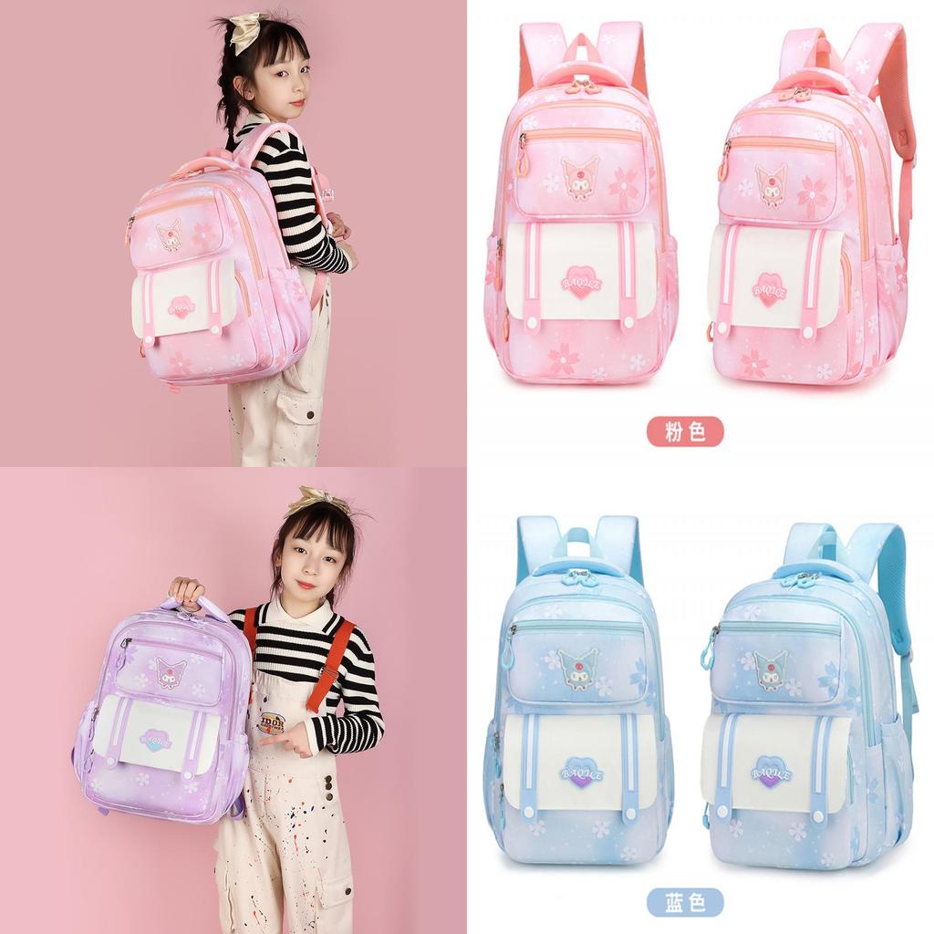Cute And Spacious Oxford Fabric School Backpack For Children Grades 3-4 Neutral Gender