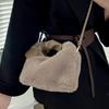 Женская плюшевая сумка-сумочка на плечо Модная Удобная Легкая Изысканный Подарок Верхняя ручка Милая для Повседневного использования Путешествий
