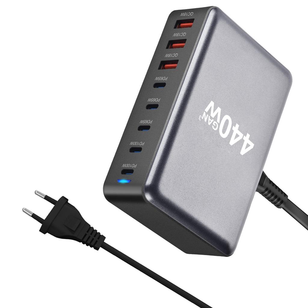 НОВОЕ 440 Вт Gan Fast Charge 3.0 USB Type C быстрое зарядное устройство мобильное 8-портовое 5C 3A PD зарядное устройство удобное для переноски планшета зарядное устройство для телефона