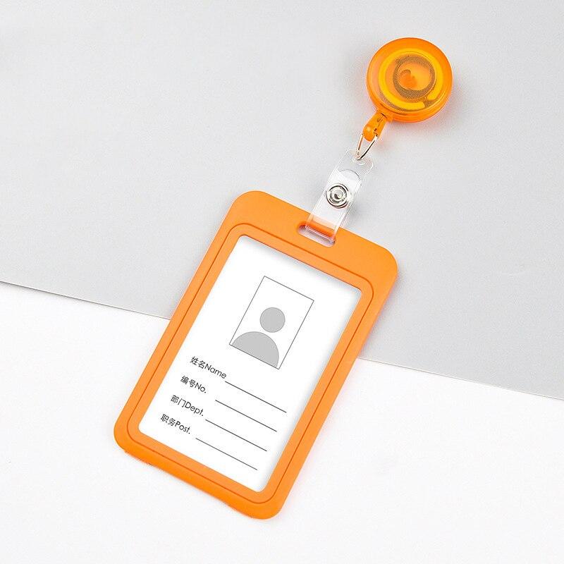 1PCS Plastic Card Cover Bags Women Men Student Bus Card Retractable Pull Badge Holder Business Credit Cards Bank ID Card Case