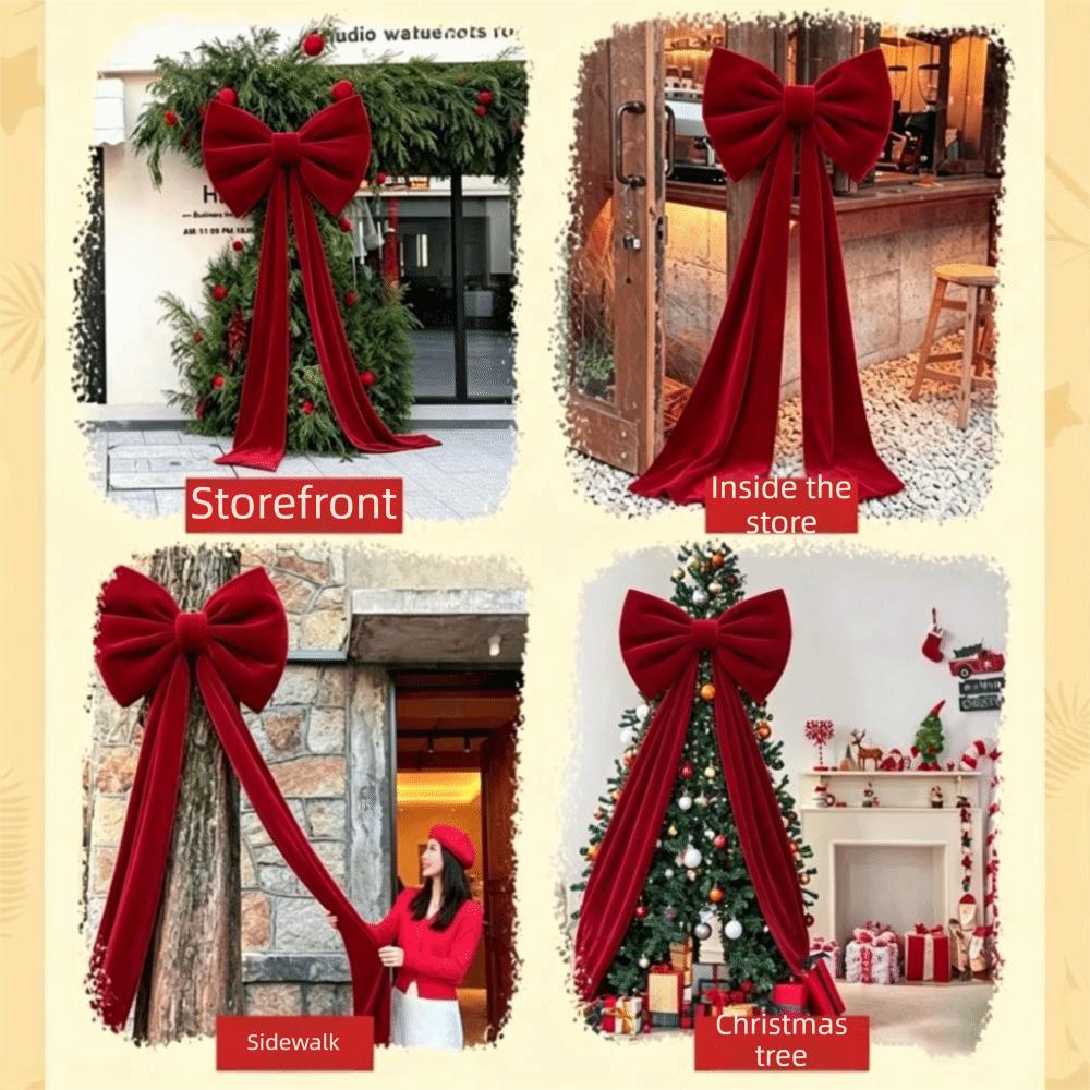 Oversized Christmas Giant Bow Handcrafted Ribbon Wall Decor Creative Large Bow Backdrop Room Decor