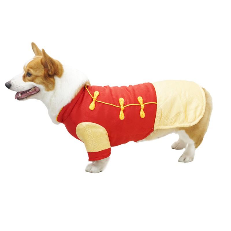 Red Chinese-Style Dog Winter Coat Small To Extra Large Breeds Warm Cotton Pet Outfit New Celebration