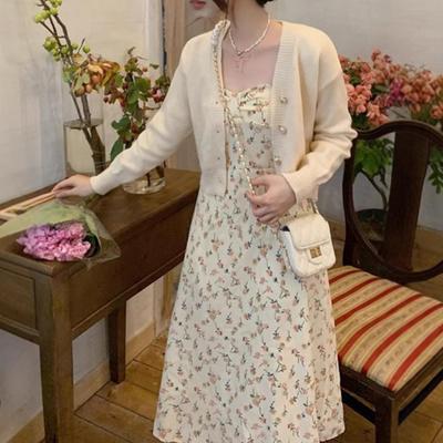 Fashion Pure Desire Wind Floral Suspender Skirt Female Summer New Small Medium and Long Fairy Dress Ins