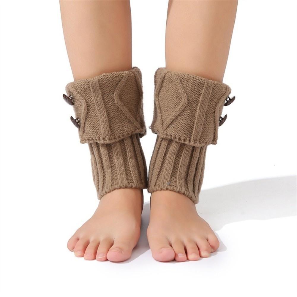 Buttons Crochet Knitted Leg Warmer Thermal Boot Cover New Short Leg Warmers Autumn Winter