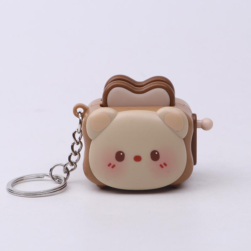 Cute Bread Machine Creative Keychain,Animal Toast Keychain Stress-Relieving Accessory Exquisite Keychain Cartoon Small Gift