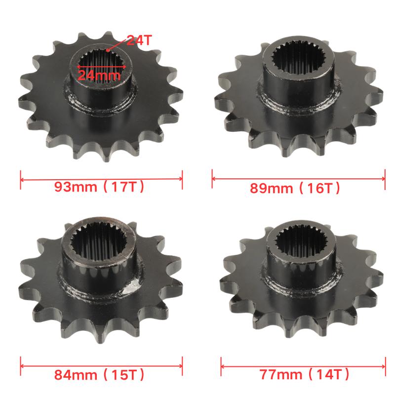 530 Chain Front Sprocket Cog 24T Gear 14T 15T 16T 17T Teeth for Gy6 125cc 150cc Quad Dirt Pit Bike ATV UTV Buggy Go Kart