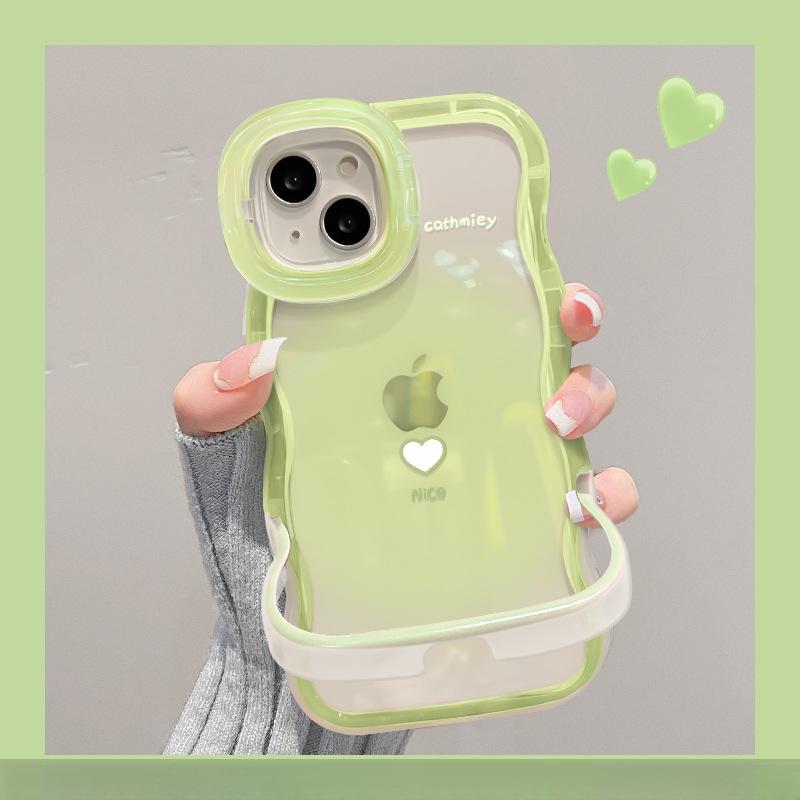 Подходит для чехла для мобильного телефона Apple 15 Летом iPhone 14 Пятна Любовь 13 Волнистый край 12 Невидимый двойной кронштейн Прозрачный