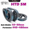 Резиновый ремень ГРМ замкнутого типа HTD 5M Периметр HTD5M 440 445 450 455 460 465 470 475 480 мм Приводной ремень CNC Ширина 10~50 мм