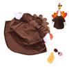 Thanksgiving Turkey Porch Goose Outfit Plush Cute Fall Turkey Porch Goose Costume for Garden Yard Lawn Statue Decor   Brown