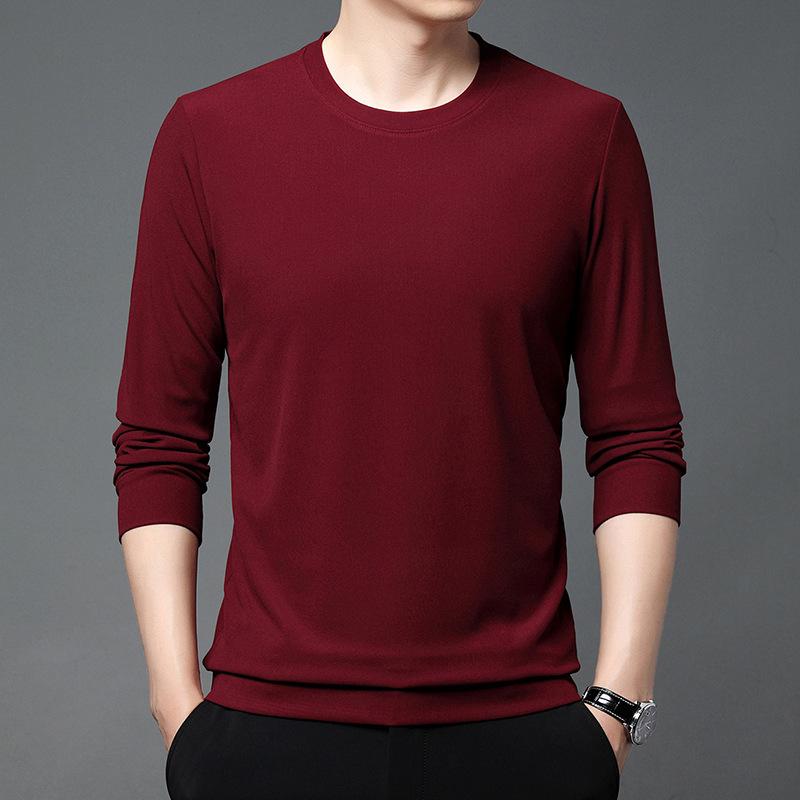 Мужская толстовка, новинка весны, тонкая мужская футболка с круглым вырезом и длинными рукавами для молодежи и среднего возраста, повседневная свободная рубашка
