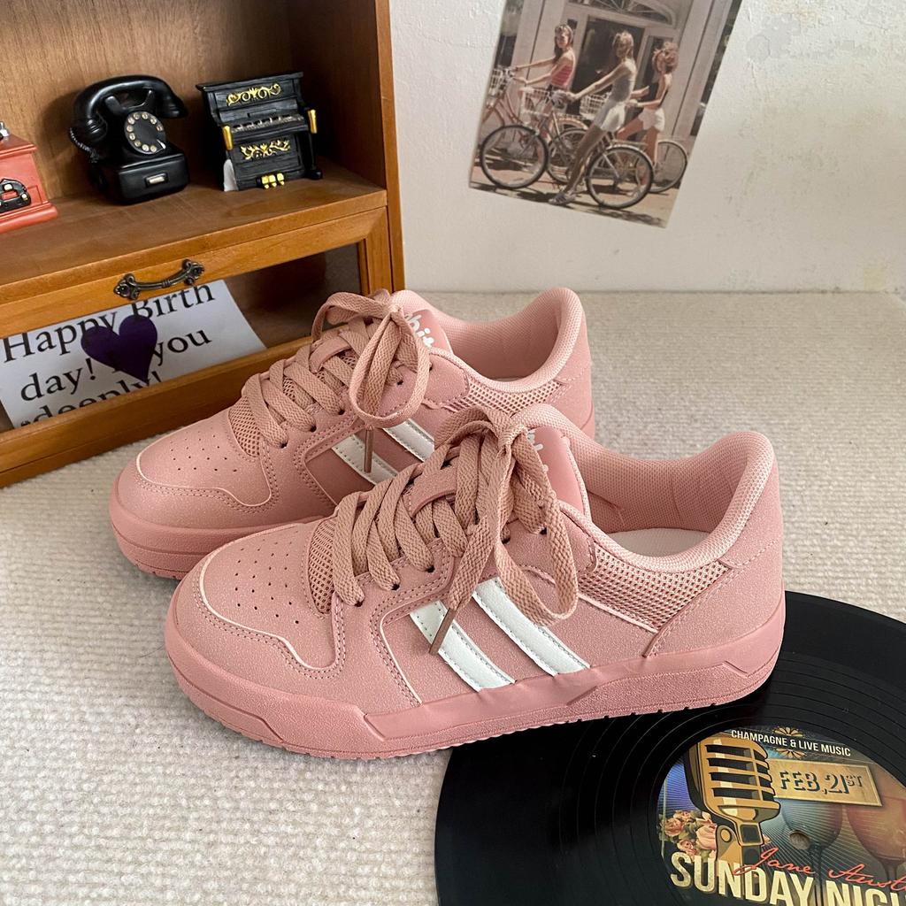 B-9370 латексная стелька/туфли для барной доски в гонконгском стиле женские ins tide 2024 новые осенние кожаные туфли на плоской подошве для скейтборда