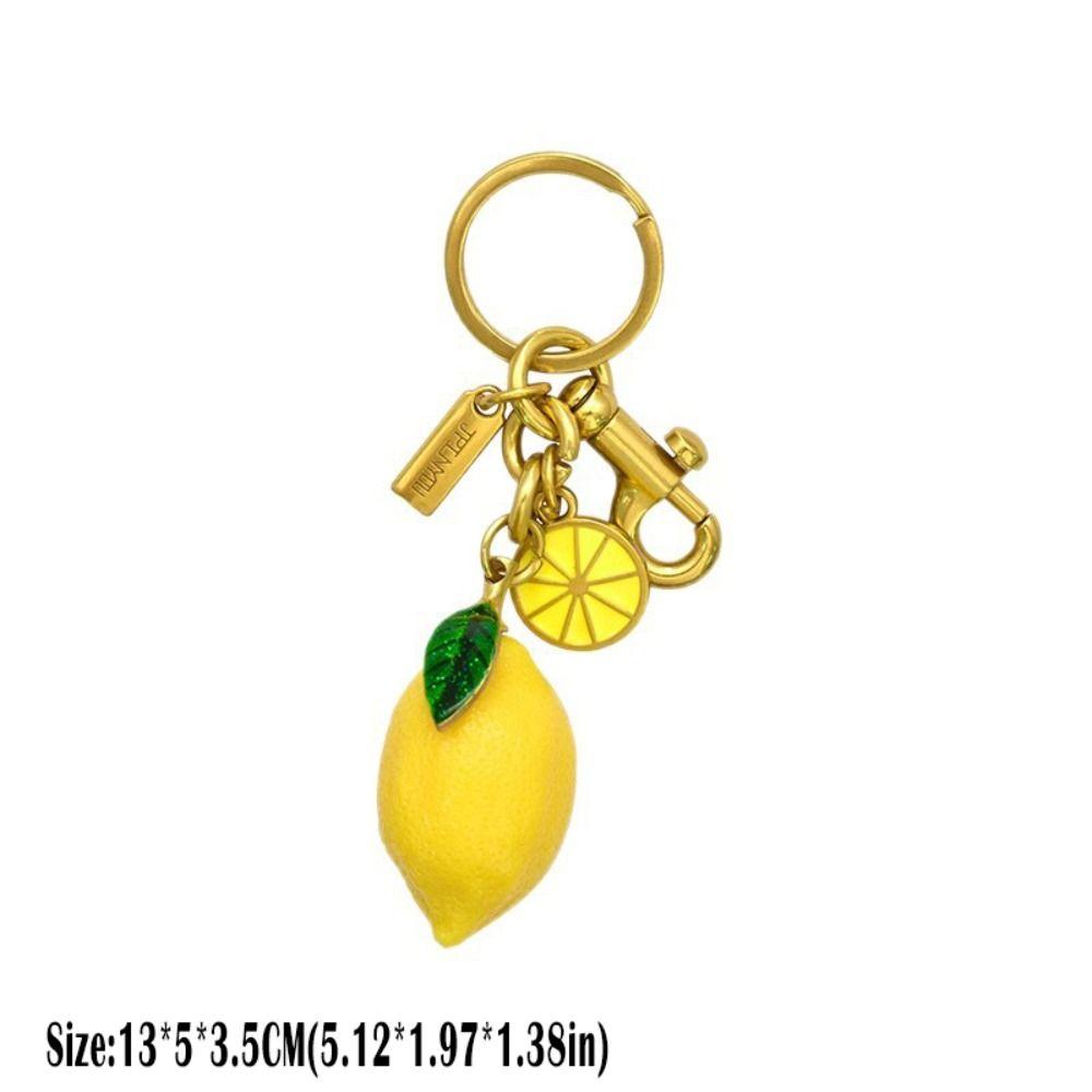 Fruit Shape Lemon Keychain Fresh Design Handbag Pendant New Key Ring