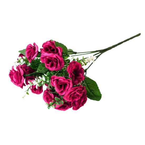 1 Bouquet Simulation Rose No Watering Vivid Ornamental Bright Color Artificial Flowers Home Beautification