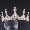 Korean Bride Gold Handmade Crown Headband Headdress New Alloy Crown Crystal Beaded Wedding Accessories