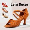 Туфли на высоком каблуке для взрослых женщин для латиноамериканских танцев, профессиональные, из овчины и бархата, современные бальные танцы, танго, сальса