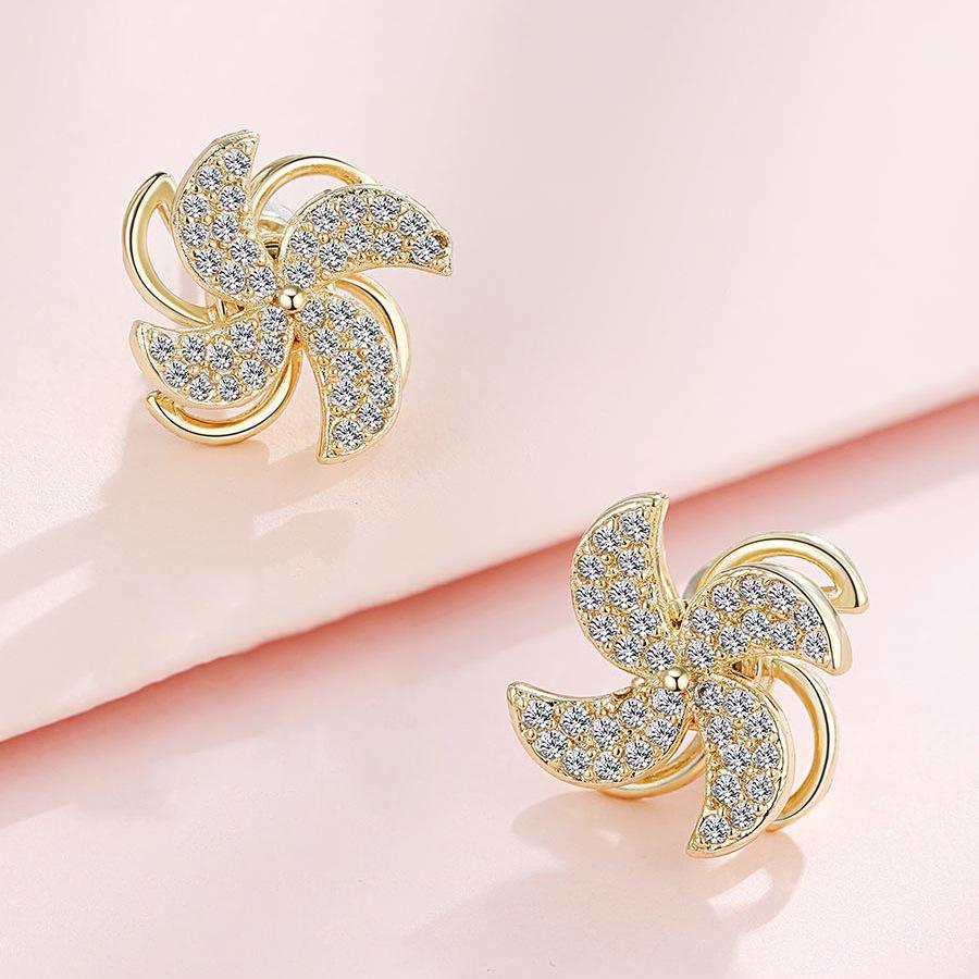 Rotating Windmill Earrings for Women, Japanese and Korean Simple Hip-hop Students, The Swivel Earrings That Can Be Given To Their Girlfriends