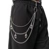 Punk Pants Chain Skull Decorative Metal Waist Keychain For Men Women Jean Trouser Gothic Vintage Hip-hop Jewelry Accessories