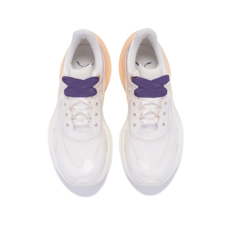 Li-Ning 1990 Классическая Серия Тень Легкий Спортивный Износостойкий Отскок Низкий Верх Повседневная Обувь для Образа Жизни Женская Повседневная Обувь Белый Фиолетовый ALFV084-3