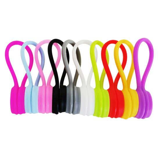 5/10 шт. силиконовые кабельные стяжки магнитные сматывающие зажимы для кабеля стяжки-закрутки органайзер для шнура