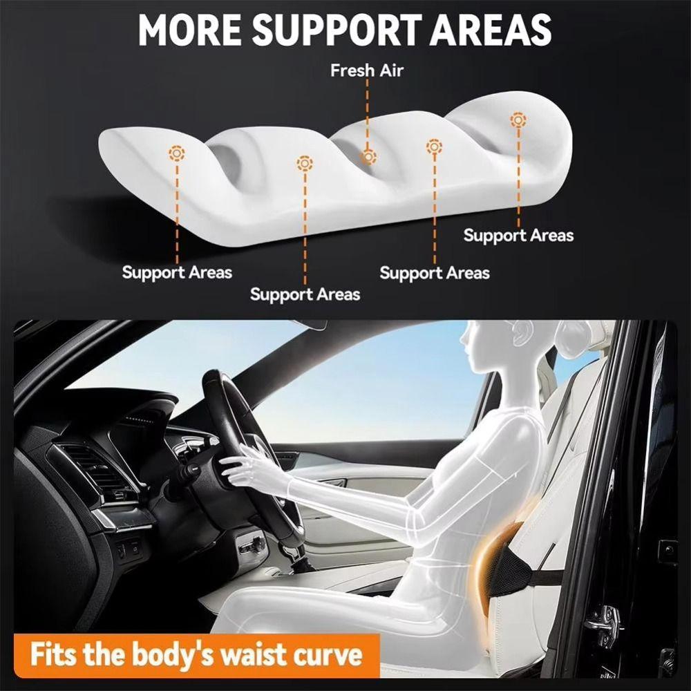 Ergonomic Car Lumbar Support Cushion Breathable Car Waist Pad Driving Lumbar Pillow Household Use