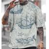 Casual T-Shirts For Mens Short Sleeve Tee Tops 3d Compass Printing Clothing Harajuku Summer Clothing Men's T Shirt