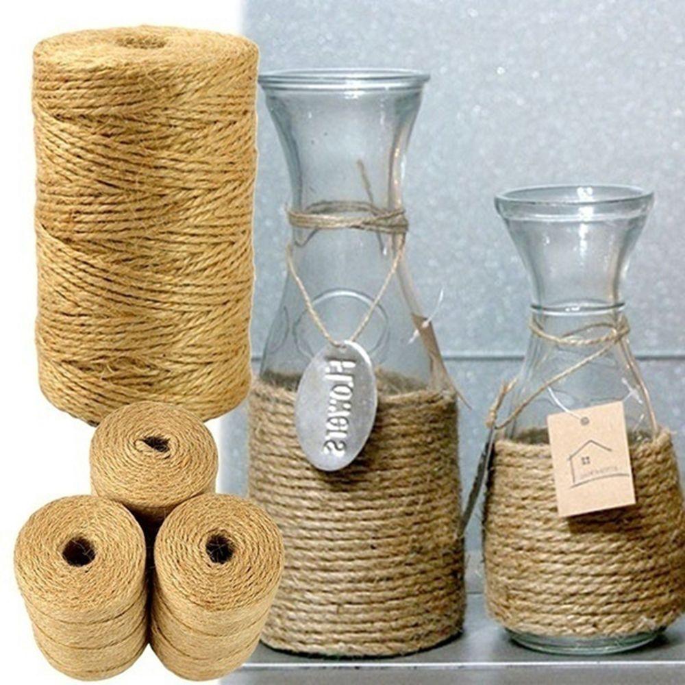 100 Meters Natural DIY Crafts Toy Home Decor Thread Dry Twine Jute Rope String