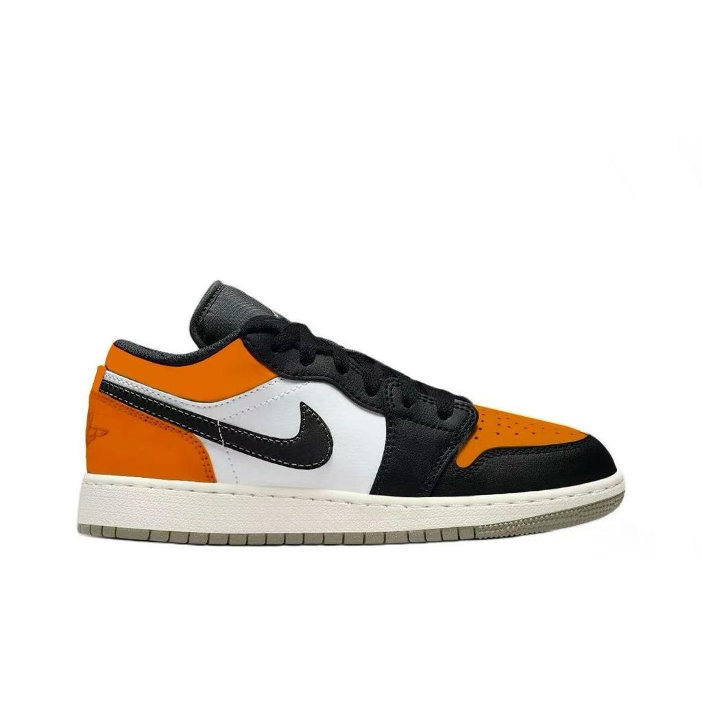 Jordan Air Jordan 1 Маленькая пряжка Потрескавшаяся кожа Устойчивая к истиранию Низкие винтажные баскетбольные кроссовки Унисекс 553558-092(Команда1119-)