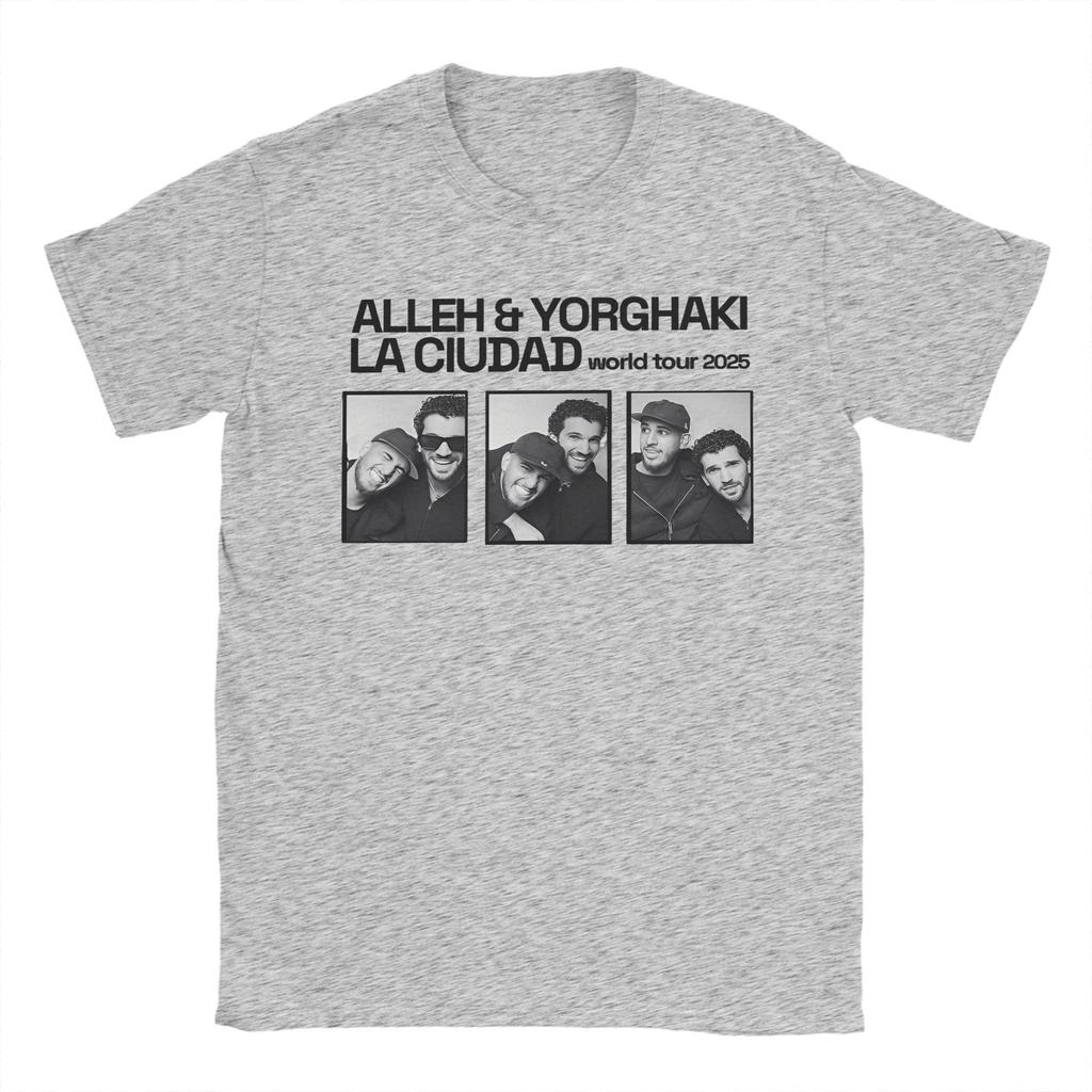 Graphic Printed Alleh Yorghaki La Ciudad Worid Tour T Shirt for Unisex Women Cotton Tee Shirt Short Sleeve Tops