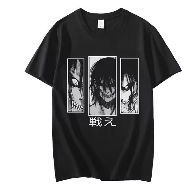 T-shirt Women Men Attack on Titan T Shirt Kawaii Cartoon Titans Attack Graphic Tees Demale Harajuku Summer Tops Japanese Anime