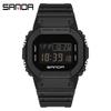 SANDA's New Square Single Display Movement Multi-functional Luminous Waterproof Outdoor Sports Student Electronic Watch
