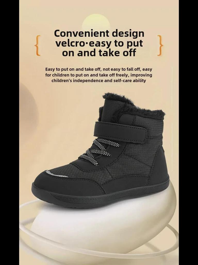 2024 Winter Kids' Wide-Head High-Top Velvet-Lined Snow Boots
