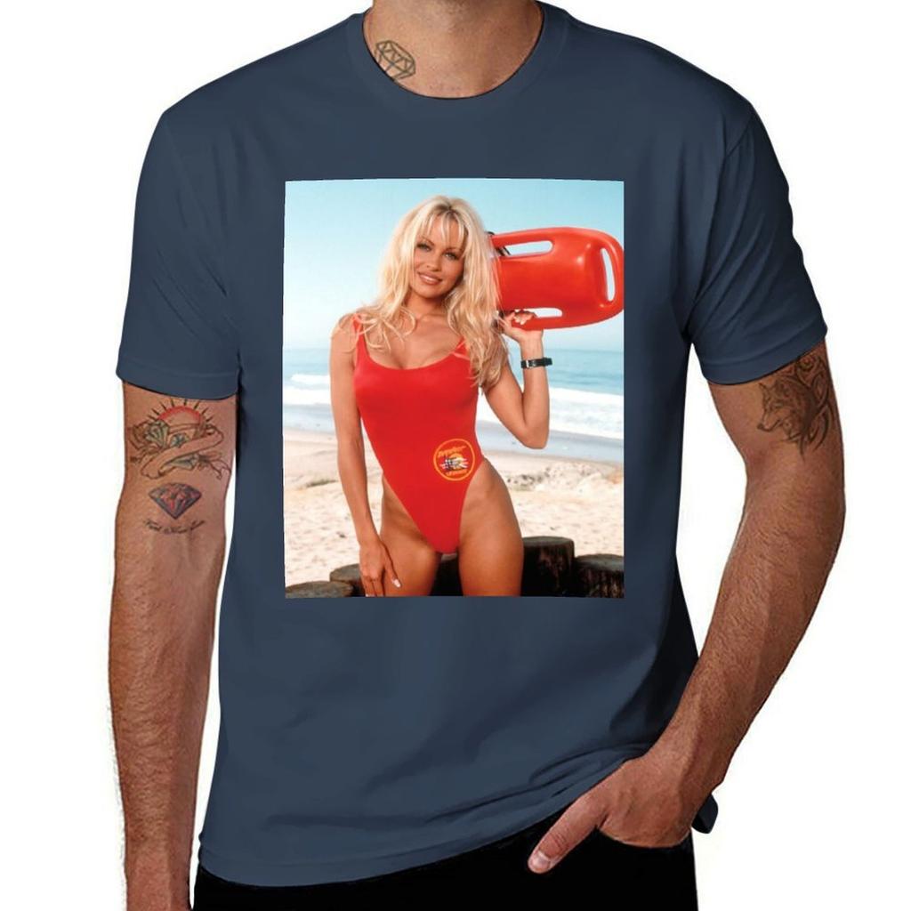 Pamela Anderson Baywatch TShirt Casual Fashion Short Sleeve Cotton TShirt