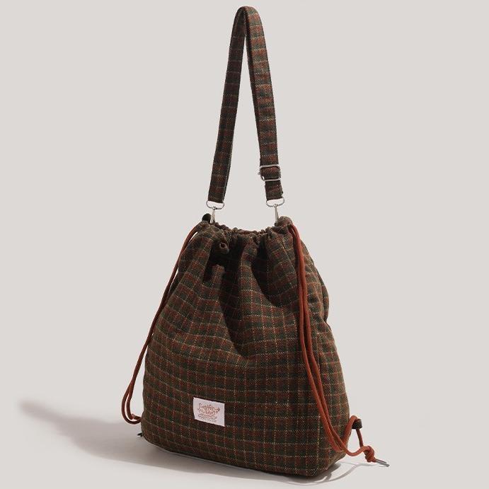 Vintage Large Capacity Women Backpacks Drawstring Backpack Versatile Crossbody Bags for Women Shoulder Bags School Bag Mochila