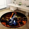 1 шт. AC/DC Логотип Музыкальной Группы Домашний Офис Уличный Круглый Ковер Подарок Декоративный Коврик MatRC2704